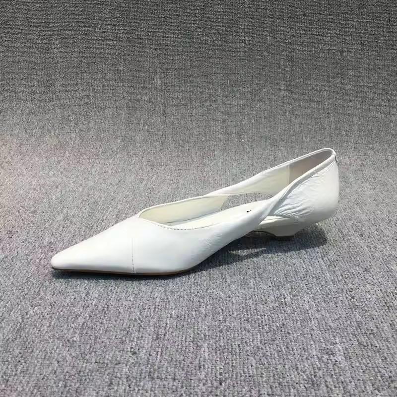 Fashion Women Low Heels Pu Leather Sandals 2025 New Spring Autumn Fashion Shoes Pumps Shallow Pointed Toe Designer Dress Party Mujer