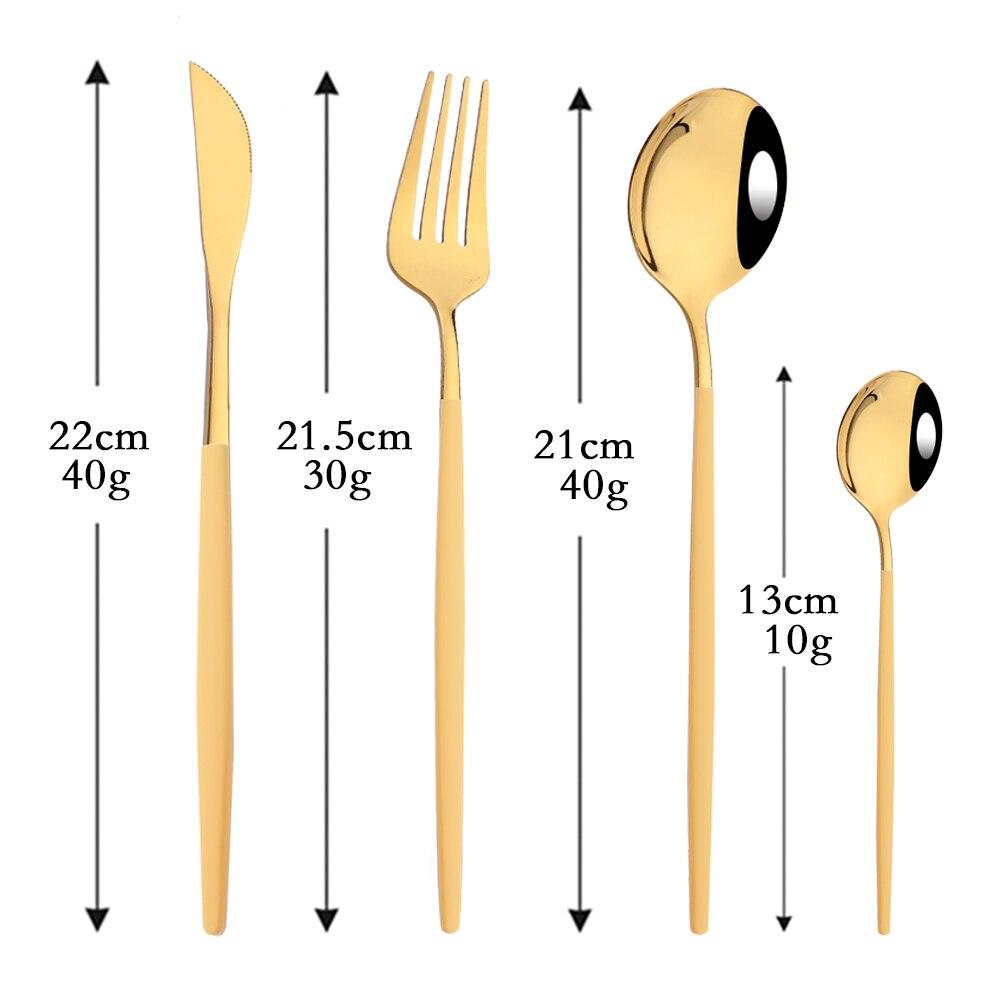 Neue 24 Teile/satz Besteck Set Edelstahl Geschirr Lila Gold Geschirr Messer Gabel Löffel Abendessen Besteck Küche Besteck