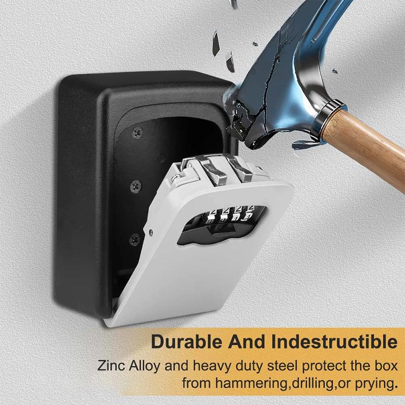Metal Material Password Lock Storage Box Outdoor Waterproof Wall Mount 4 Digit Password Key Box Anti Theft Lock Safe Box