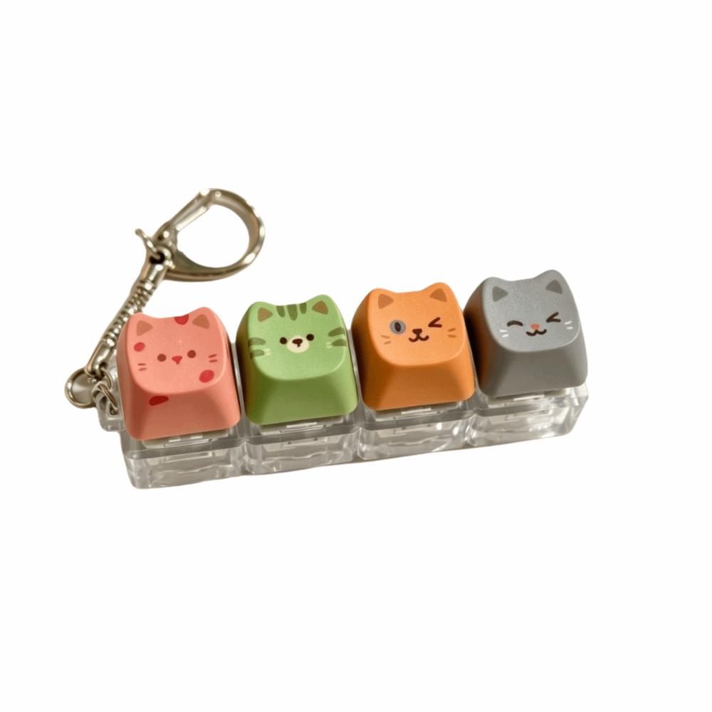 Süße Katze Tastatur Fidget Schlüsselanhänger Fingerknopf Tastenkappe Mechanische Tastenkappe Schlüsselring Anhänger
