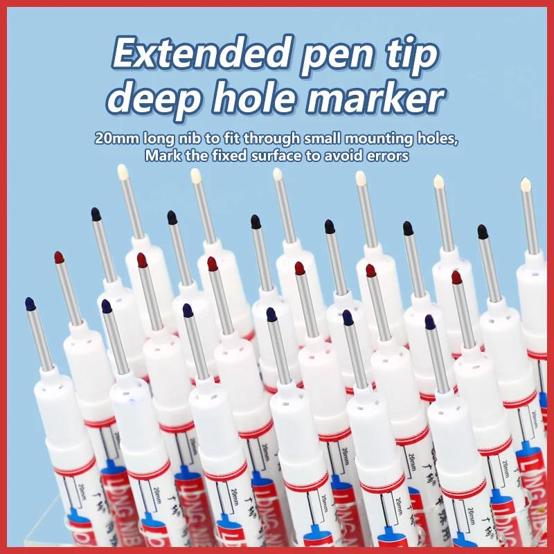 20mm Long Head Markers Bathroom Woodworking Perforating Decoration Multi-purpose Deep Hole Marker Pens Red/Black/Blue/Green Ink