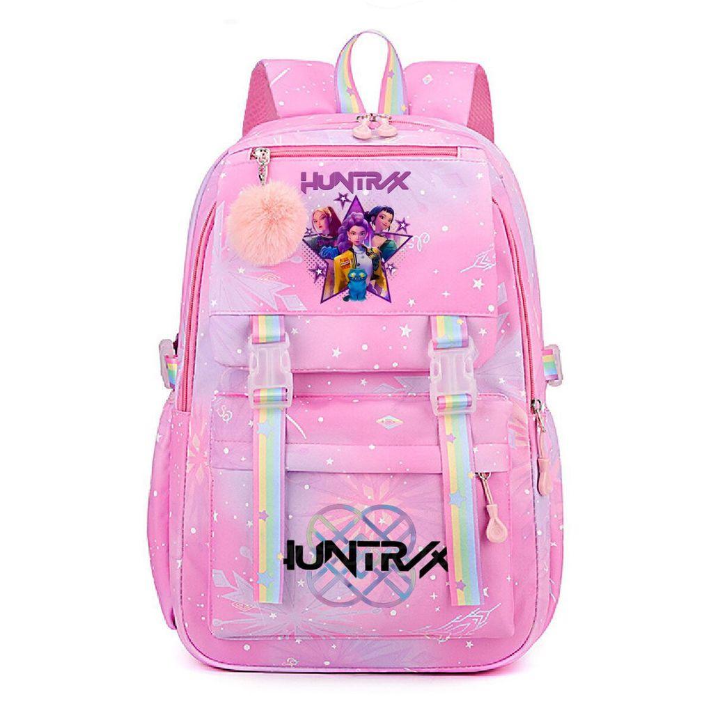 Girls Kpop Hunters Rumi Zoey Mira Printed Backpack Student School Travel Large Capacity Bag