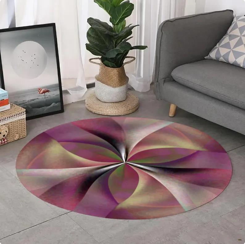 Blume des Lebens Teppich Heilige Geometrie Matte Boho Boden Mandala Kreis Matte Zen Dekorationsstück Metatron Teppich Yogaraum Dekor