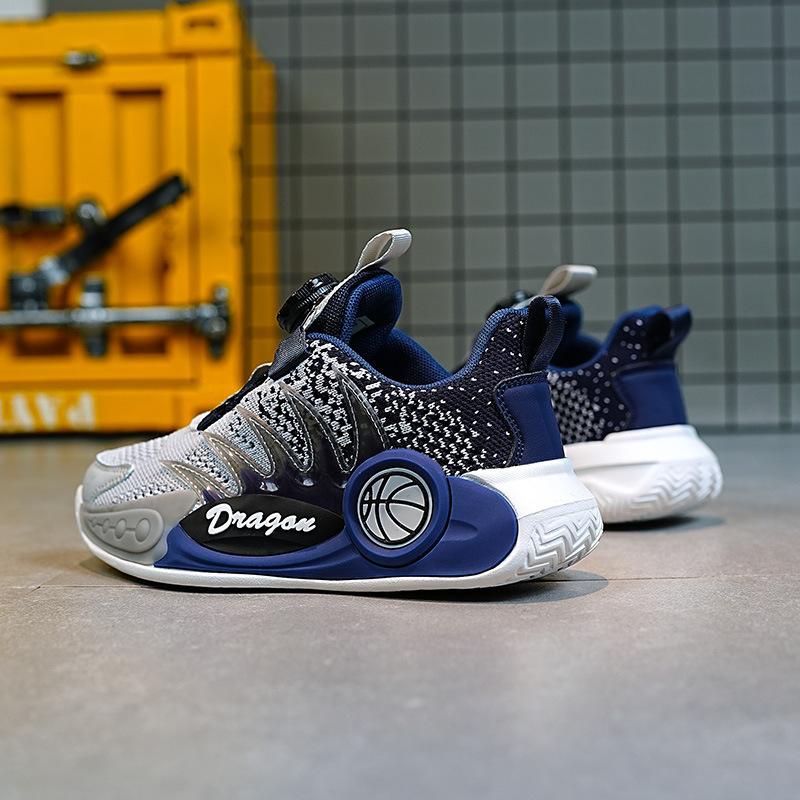Running Medium Children's Net Shoes Single Fly Knitting Children's Shoes Summer Foreign Trade Basketball Sports Shoes New Breathable Boys