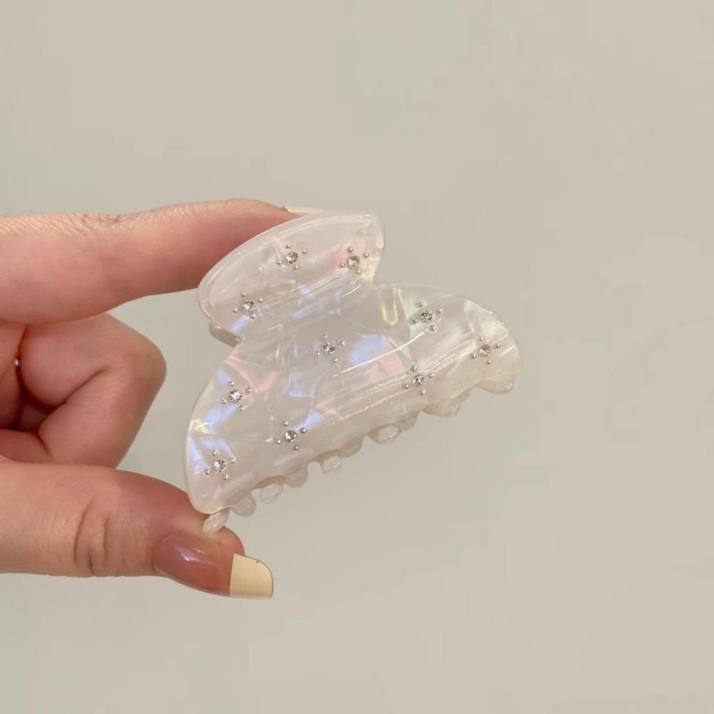 

Новинка 2025 года, блестящие хрустальные звездочки, ацетатные заколки-краб для волос для женщин и девочек, роскошные средние размеры, аксессуары для укладки волос белый