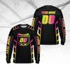 Custom Name Number Gradient Motocross Jersey Long Sleeve Racing Shirt Personalized Text Dirt Bike Sports T Shirts For Men Women