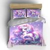 Magical Rainbow Unicorn With Butterflies Duvet Cover Set With 3D Printing Design Soft Polyester Bedding Set All-Season Comfort