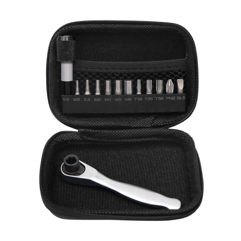 Zestaw kluczy nasadowych z grzechotką do roweru Narzędzia naprawcze z szybkozłączką Klucz imbusowy 1/4 Wkrętak Narzędzie ręczne