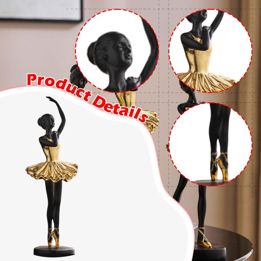 Ballerina Figurine Dancing Girl Figure Souvenir Gift Artwork Art Sculpture Resin for Cabinet