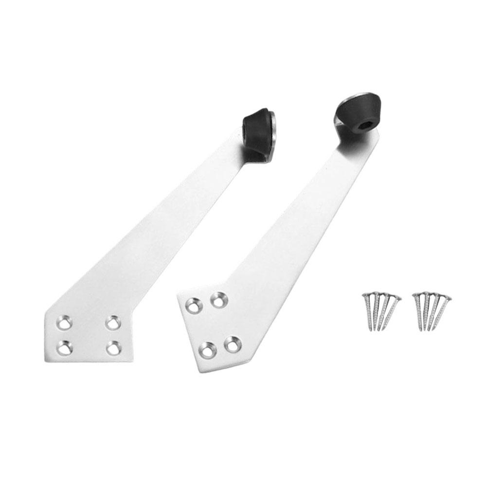 Rubber Bumper Black Silver 90-degree Doorstop Heavy-duty Rubber Thick Rubber Pad Stainless Steel Construction For Hotel Lobby