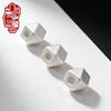 Sterling Silver 999 Hexagonal Spacer Beads – Pure Silver Frosted Geometric Beads for DIY Bracelet Weaving