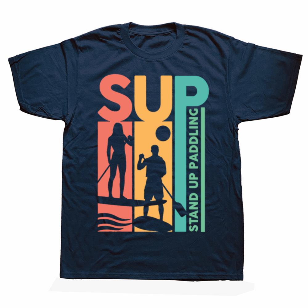 Funny SUP Stand Up Paddle Board Graphic T-shirts Men Women's Fashion Casual Tshirt 100% Cotton Loose Oversized T Shirt