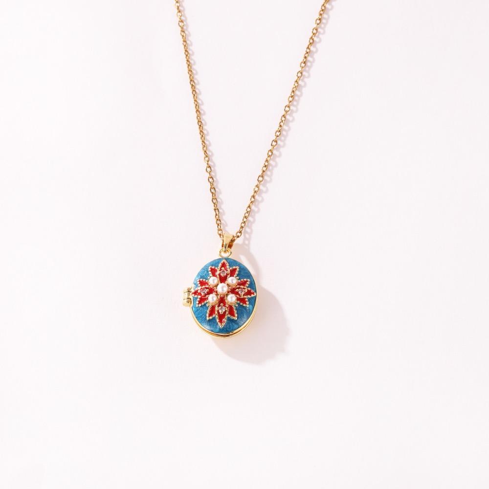 Brass Photo Locket Pendant Necklace Non-Fading Locket Necklace For Jewelry Gifts