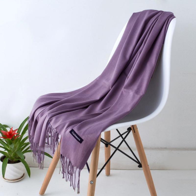Solid Color Imitation Cashmere Scarf Women, Thin Spring and Summer Long Air Conditioner Shawl, Autumn and Winter Warm Malaysian Headscarf