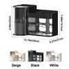 Plastic Cosmetic Storage Box Large Capacity Detachable Rotating Brush Holder Space Saving Dust-proof Makeup Organizer for Vanity