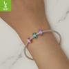 Fashion Candy Color Silicone Positioning Bracelet Separator Beads, Popular S925 Sterling Silver Diy Beads