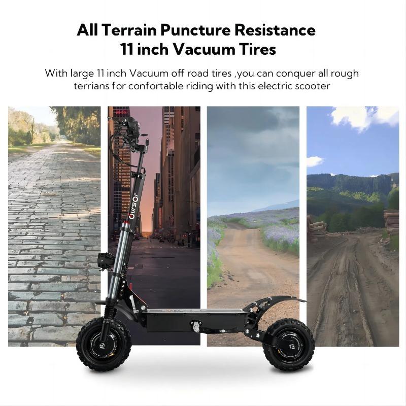 E5B Electric Scooter with Seat, 6000W Dual Motors, 60V 40AH Battery, 11" Tires, Top Speed 85 Km/h, Dual Hydraulic Shock Absorbers, Max Range 120km