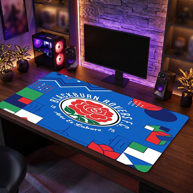 Tappetino per Mouse Grande Stampa Calcio Blackburn Rovers, Tappetino Esteso Antiscivolo per Scrivania da Gioco per Ufficio Casa