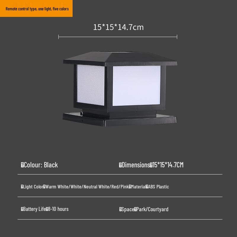 Waterproof Solar LED Post Cap Light for Outdoor Garden, Fence, Villa, Community, Courtyard, and Gate