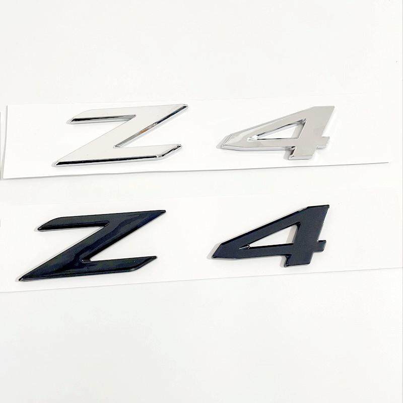 3D ABS Adhesive Chrome Black Logo Z4 Emblem Letters Car Rear Trunk Badge Decal For BMW Z4 E85 E89 G29 Z4 Sticker Accessories