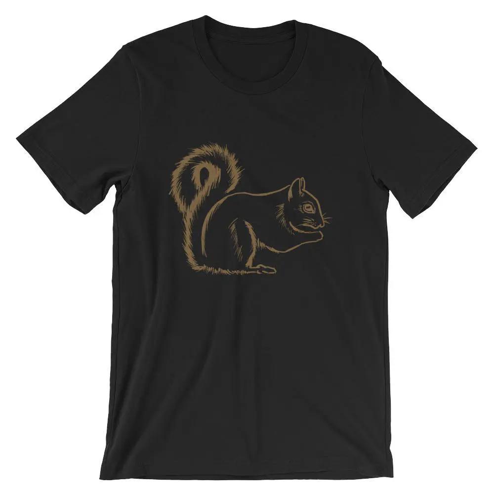 HOT SALE Squirrel Drawing Tattoo Style Cool Shirt Chipmunk Animal Lover African Pygmy Pet T Lazy Costume Sarcastic Short-Sleeve