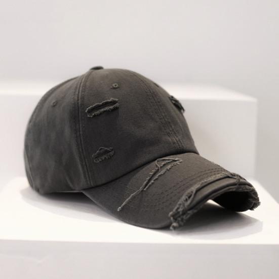 Chapeau de Soleil à Large Bord Réglable Casquette Bucket Style Baseball Usé Troué Unisexe Accessoires de Mode
