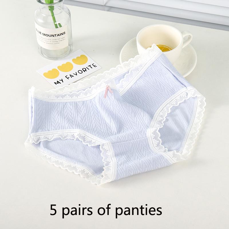 Majtki damskie Średni stan Otulające biodra Niebrudzące Chmury Miękka bawełna Odczuwalne jak z kreskówki Majtki z nadrukiem w kształcie kropli Majtki damskie antybakteryjne z kroczem