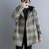 Women S Plus Size Hooded Plaid Wool Blend Shirt Coat For Autumn Winter