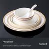Hotel Restaurant Ceramic Tableware Set: Plates, Bowls, Cutlery, Chopsticks for Private Rooms - 7 or 8 Pieces