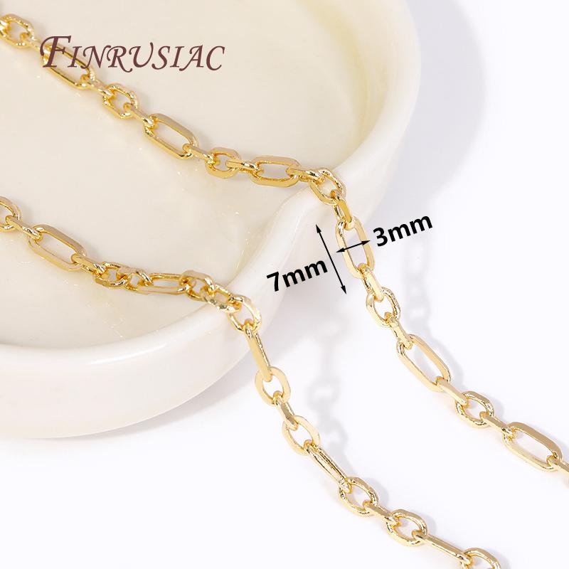 

18K Gold Plated Metal Long Oval Shape Necklace Chains For DIY Handmade Jewelry Making Accessories Wholesale Bulk Metal Chains 1 Meter