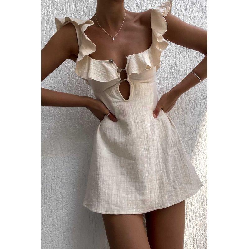 Sling Sexy Dress 2025 European and American New Fashion Sexy Frill Sling Short Dress Dress Women