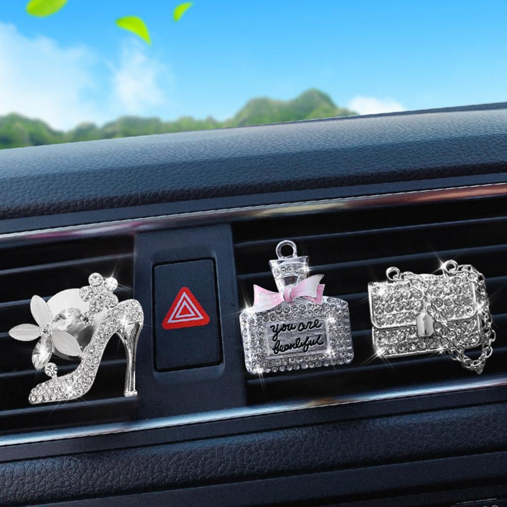 Diamant Parfüm Flasche Dekor Für Auto Air Vent Clip Lufterfrischer In Auto Innen Dekoration Auto Aroma Diffusor Auto Zubehör