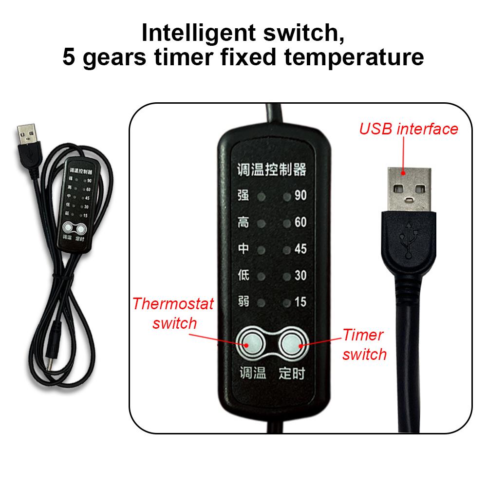 5V USB Heating Pad 24x12cm Electric Heater Pad Winter Warm Carpet Carbon Fiber Heating Film Hand Warmer For Neck Pillow Heating