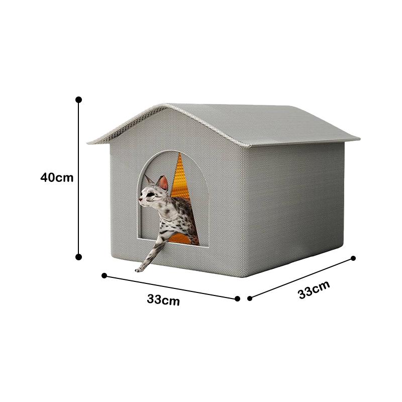 Stray Cat Dog House Waterproof Elevated Kitty Pet House Pad Outdoor Winter Warm Pet Cave Washable Weatherproof Cat Shelter