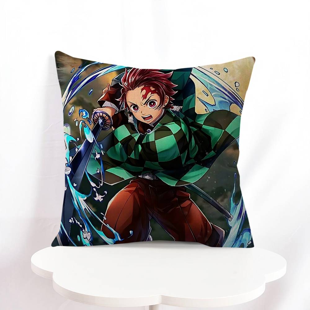 K-Kamado T-Tanjiro Office Cushion Pillowcase Car Cushion Cover45X45CM Lumbar Pillowcase Sofa Pillowcover
