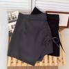 Women's Spring 2024 High-Waist Pleated A-Line Skirt with Drawstring - Fashionable Slim Korean Style Skirt Pants