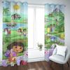 Dora die Entdeckerin Cartoon Heimvorhang, Niedlicher Druck Lichtfilternde Vorhänge, Wohnzimmer, Schlafzimmer, Wärme- und Sonnenschutz