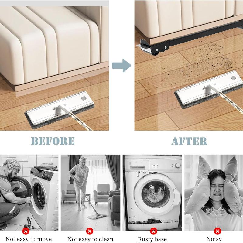 Adjustable Heavy Duty Appliance Rollers, Furniture Moving Roller Wheels with Brake, Washing Machine Wheels Load Bearing 660lbs for Refrigerators