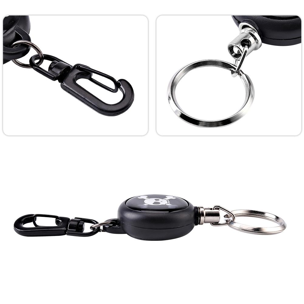 60cm Steel Wire Rope Retractable Carabiner Survival Keychain Key