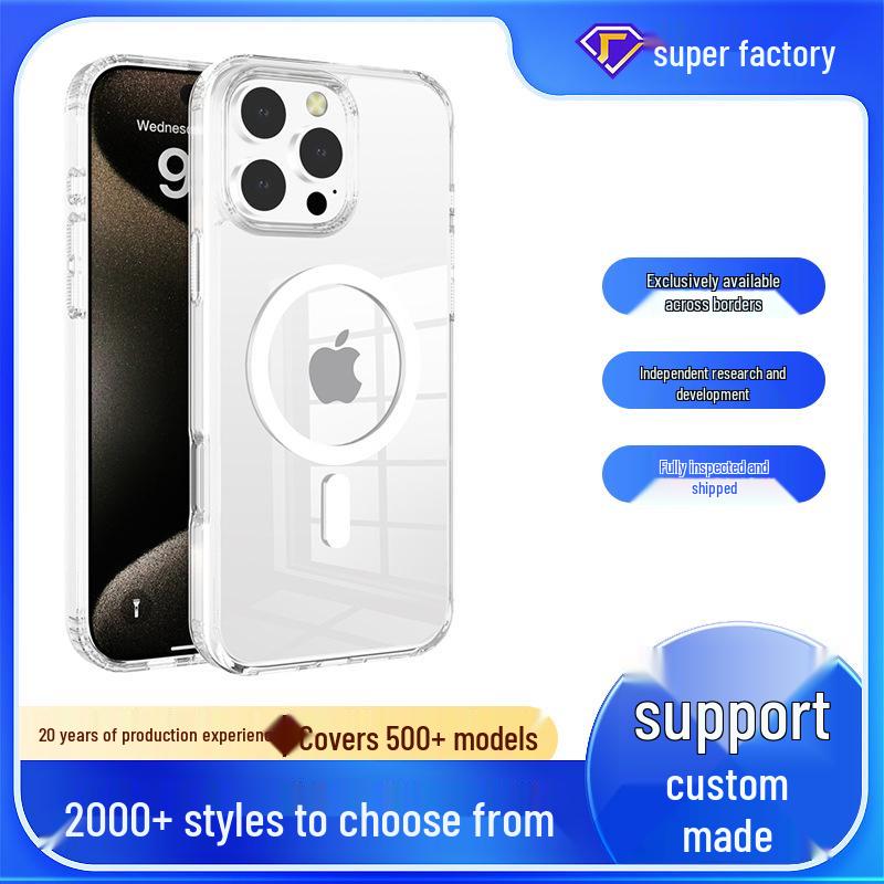 iPhone 16 Pro Max Space Hard Shell Anti-drop Magnetic Case with Apple 17e Wireless Charging Compatibility