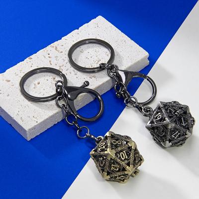 Dragon D20 Dice Keychain Fashion Keyring Ornament Key Chain Pendant Men Gifts