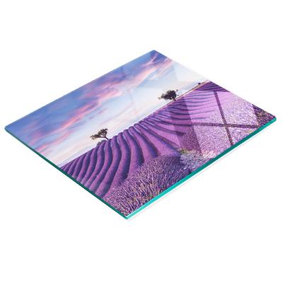 Decoratief Glazen Serving Board voor Snacks Lavendelveld 60X52 Cm