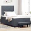 VidaXL Box Spring Bed with Mattress and Bench Dark Grey 120x200 Cm In Velvet 3344571