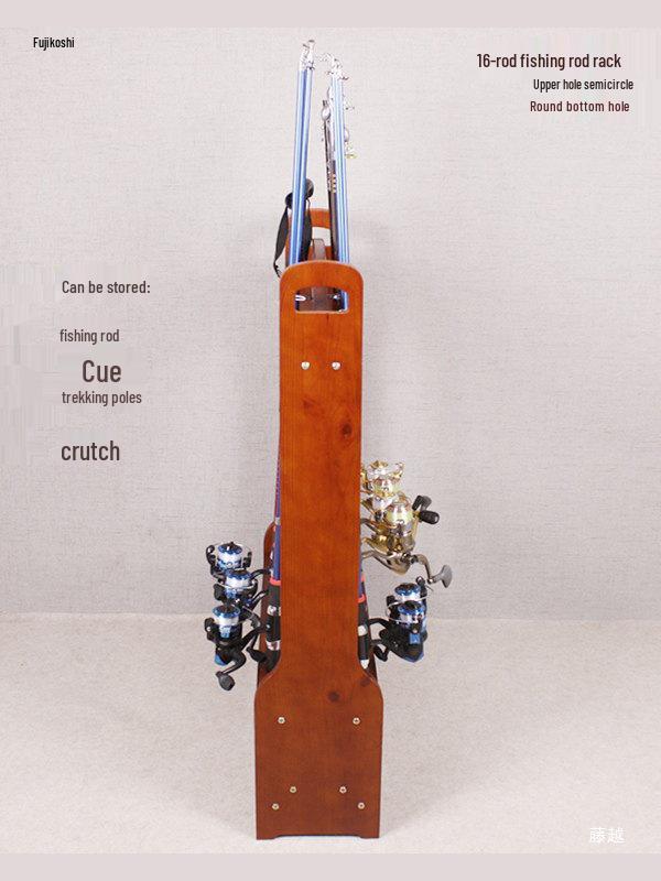 American Style Solid Wood Fishing Rod Display Rack - Thickened Sea & Taiwan Fishing Rod Holder