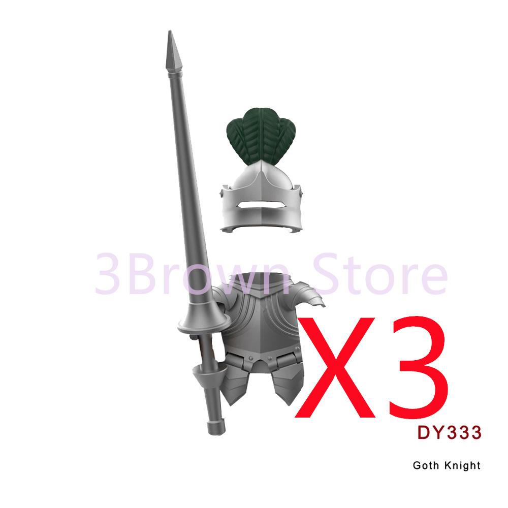 MOC Medieval Building Blocks Castle Knights Army Soldiers Warrior Accessories Warhorse Helmets Shields Armor Toy Gifts S036 DIY