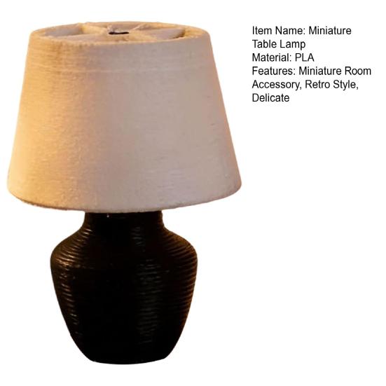 Lámpara de Mesa en Miniatura, Pequeña Lámpara Retro de Mesita de Noche, Mini Lámpara de Escritorio para Mansión de Muñecas a Escala 1/12, Dormitorio en Miniatura