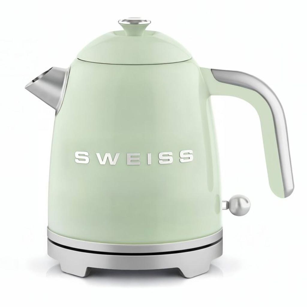 Bouilloire vintage - SWEISS - KTS7 - 1000 W - 1 L - Socle 360° - Vert