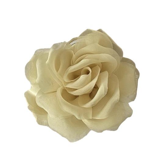 

Hair Claw Mesh Yarn Texture 3D Flower Design Large Shark Hair Clip Versatile Daily Date Hair Accessory