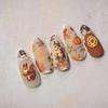 Self-Adhesive Nail Art Stickers Waterproof Pine Cones Fallen Leaves Design 5D Embossed Design Long Lasting Fall Design Stickers