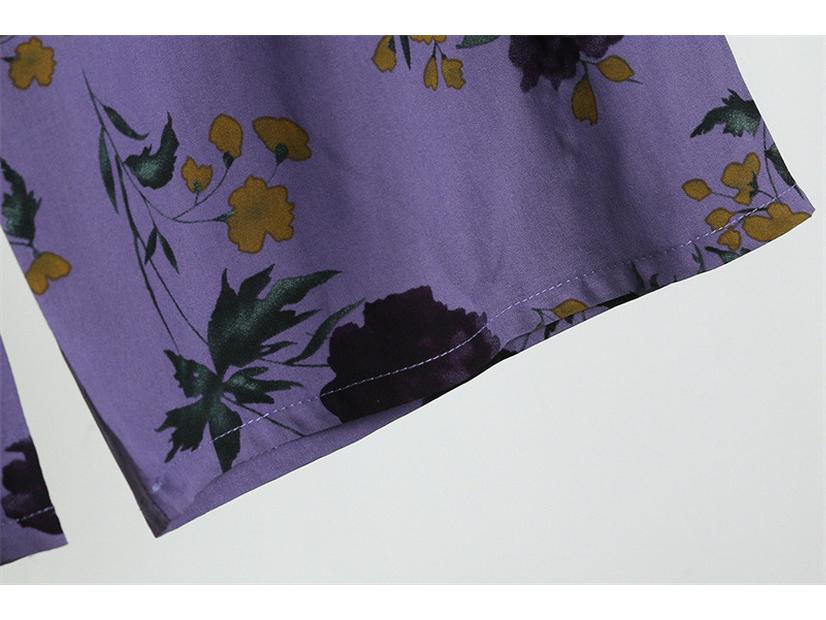 Summer Cotton & Rayon Slimming Outfit: Short-Sleeve Top & Floral Straight-Leg Pants for Middle-Aged and Elderly Women